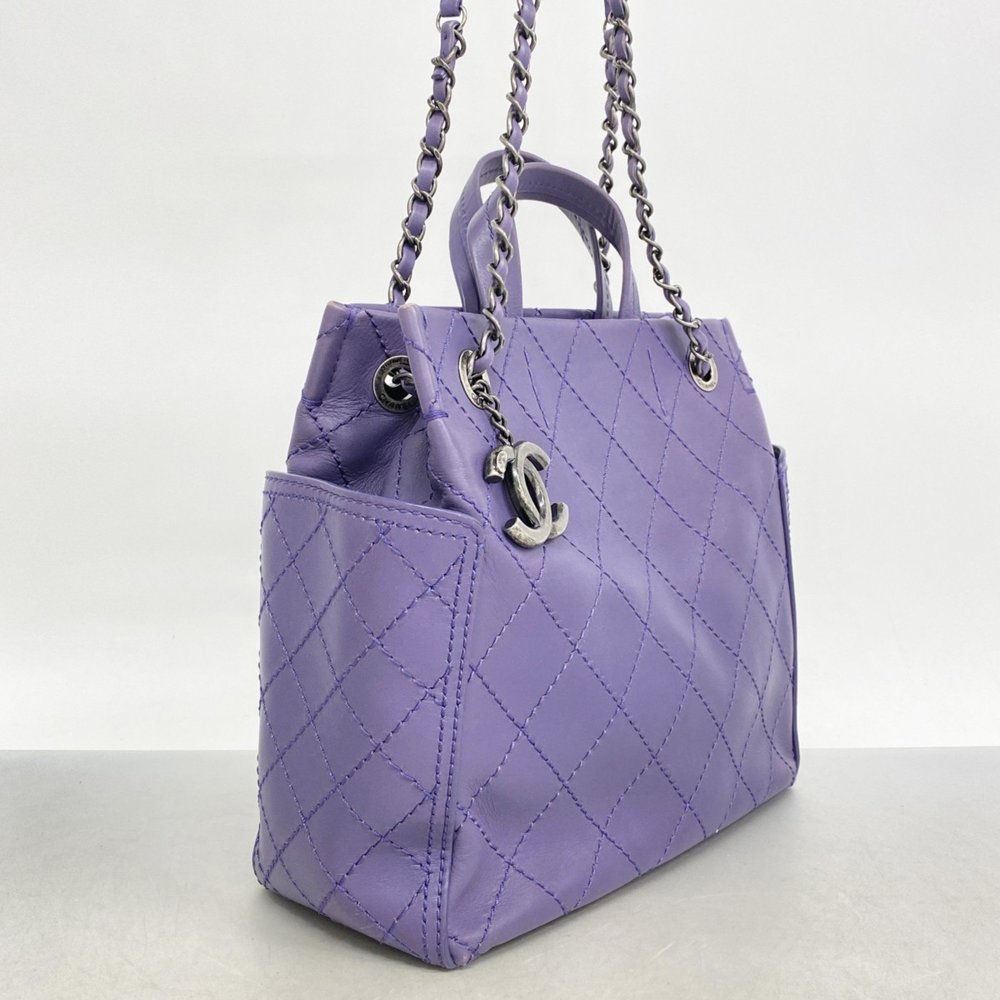 CHANEL Purple Leather Bag - Picture 2 of 12